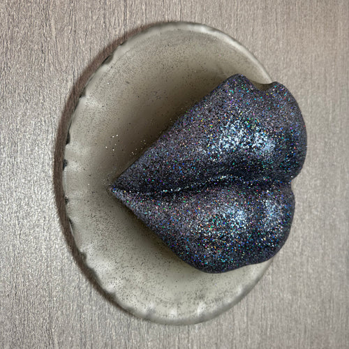 Black Magic Puckered Lips Sculpture
