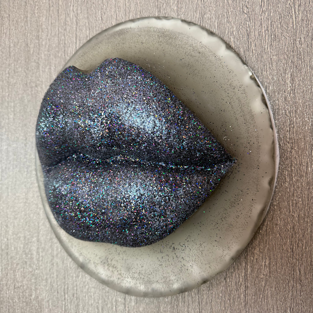 Black Magic Puckered Lips Sculpture
