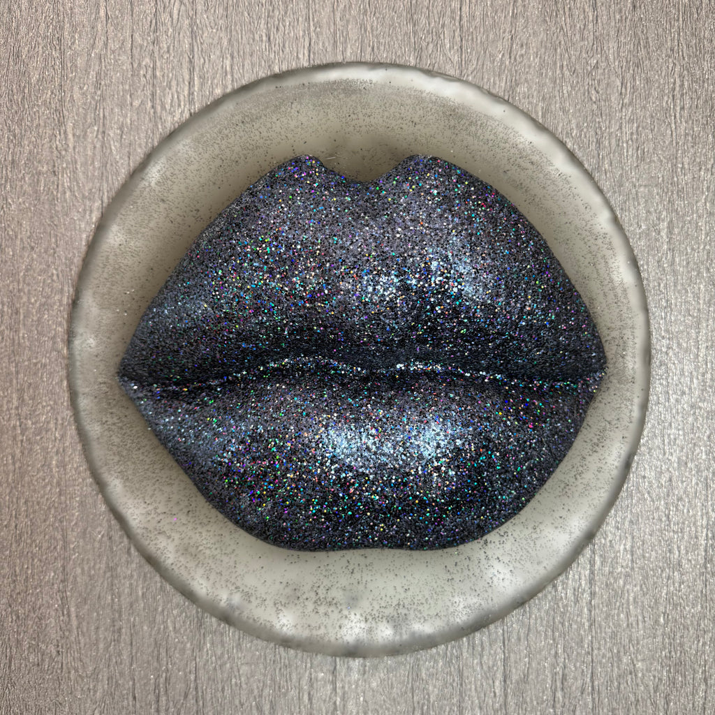 Black Magic Puckered Lips Sculpture