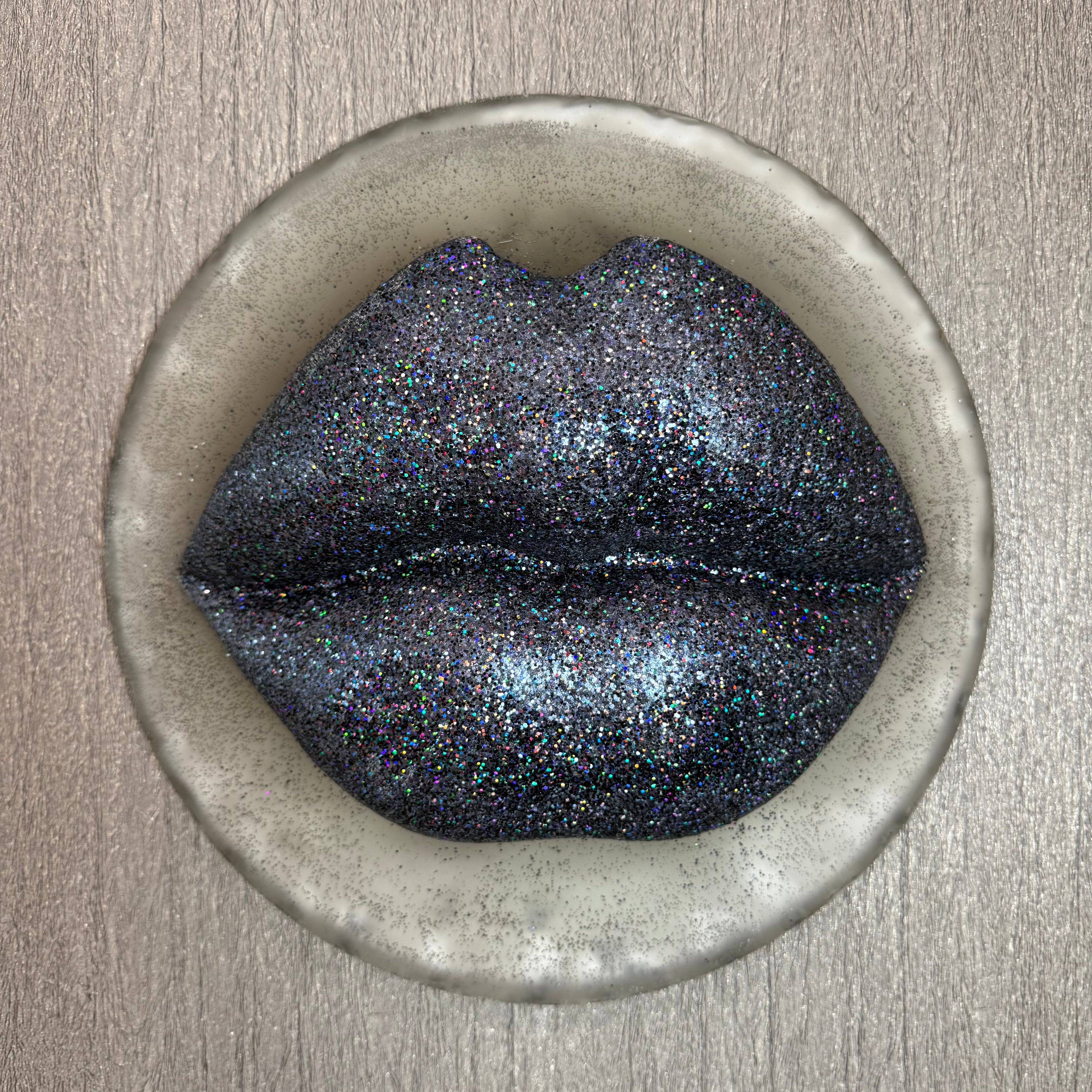 Black Magic Puckered Lips Sculpture