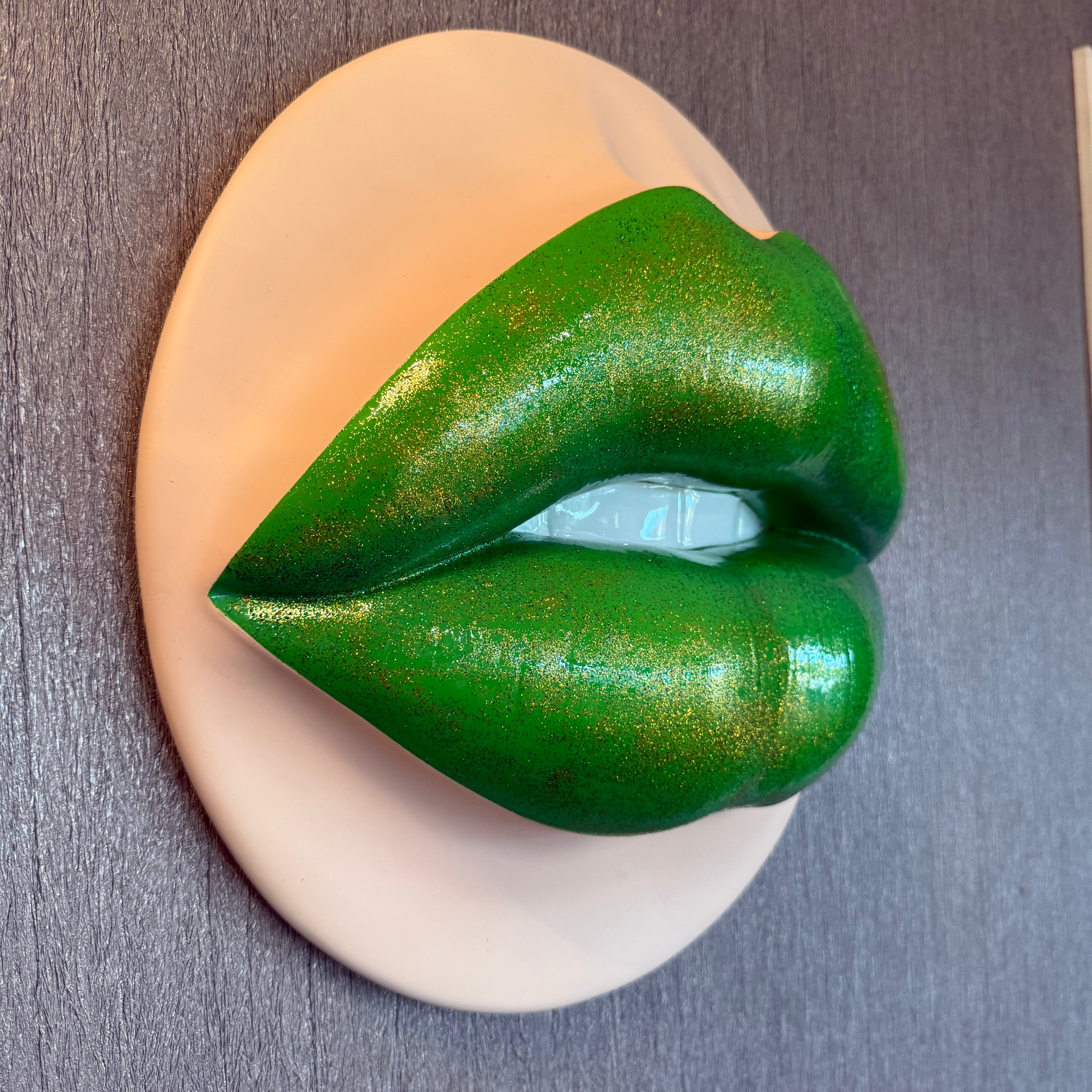 Brat Parted Lips Sculpture