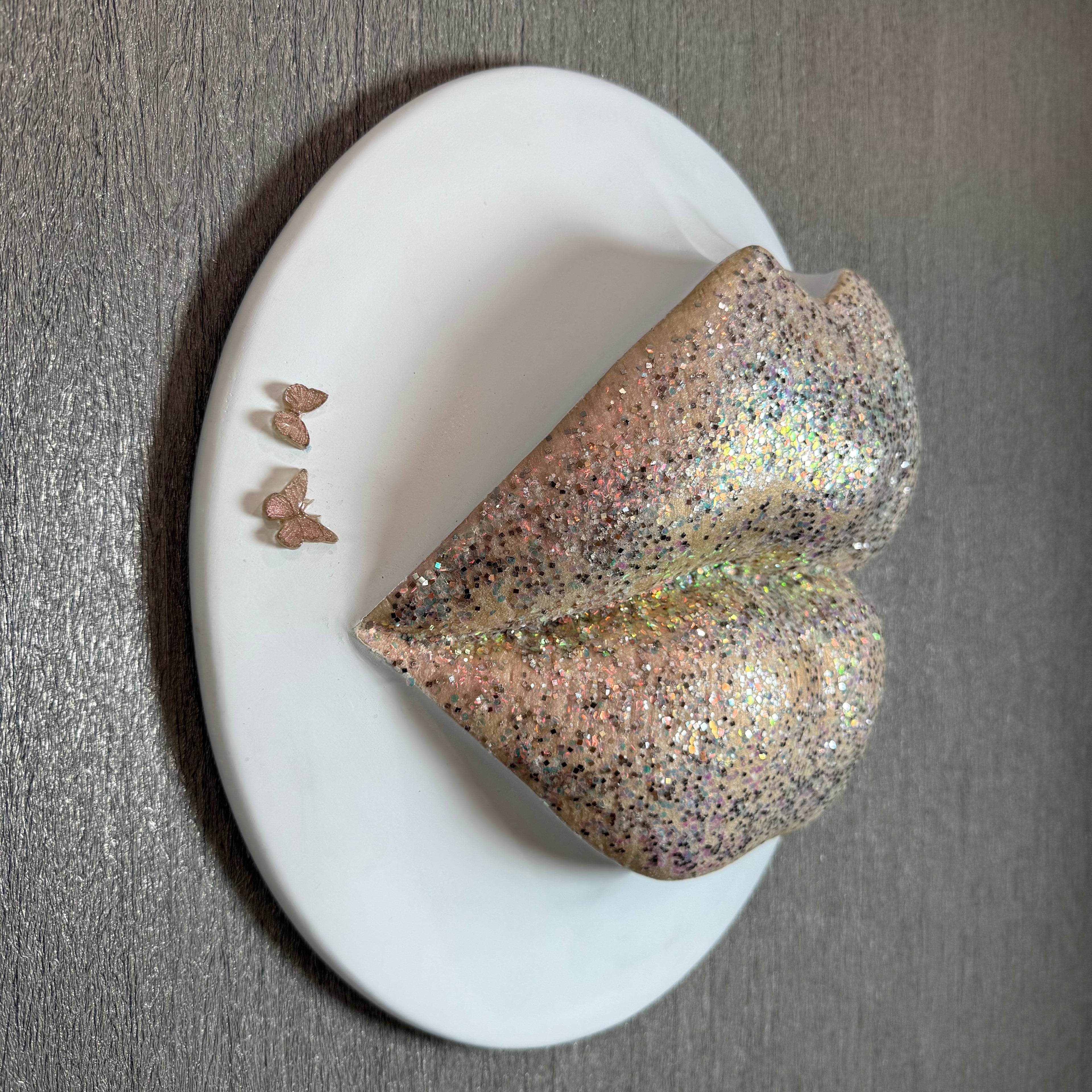 Butterfly Kisses Puckered Lips Sculpture