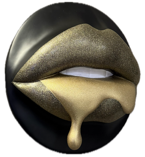 Gold Drop Lip Drip Sculpture