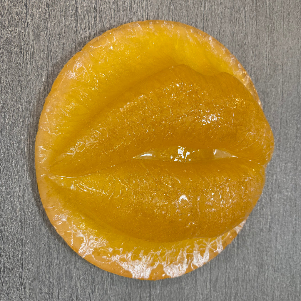 Orange Cream Soda Parted Lips Sculpture
