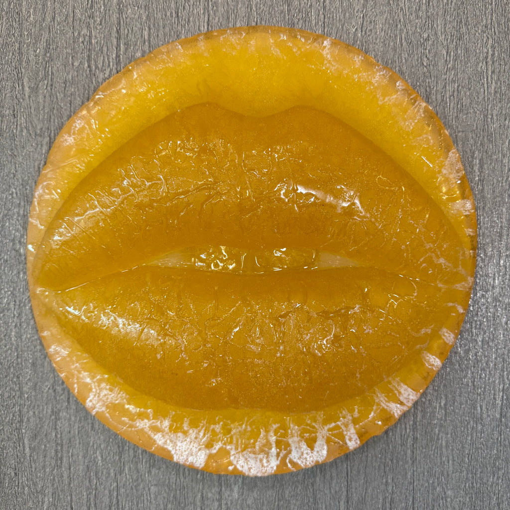 Orange Cream Soda Parted Lips Sculpture