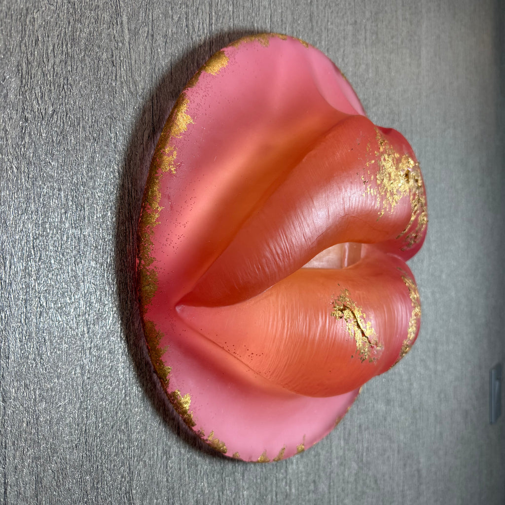 Pink Martini Parted Lips Sculpture