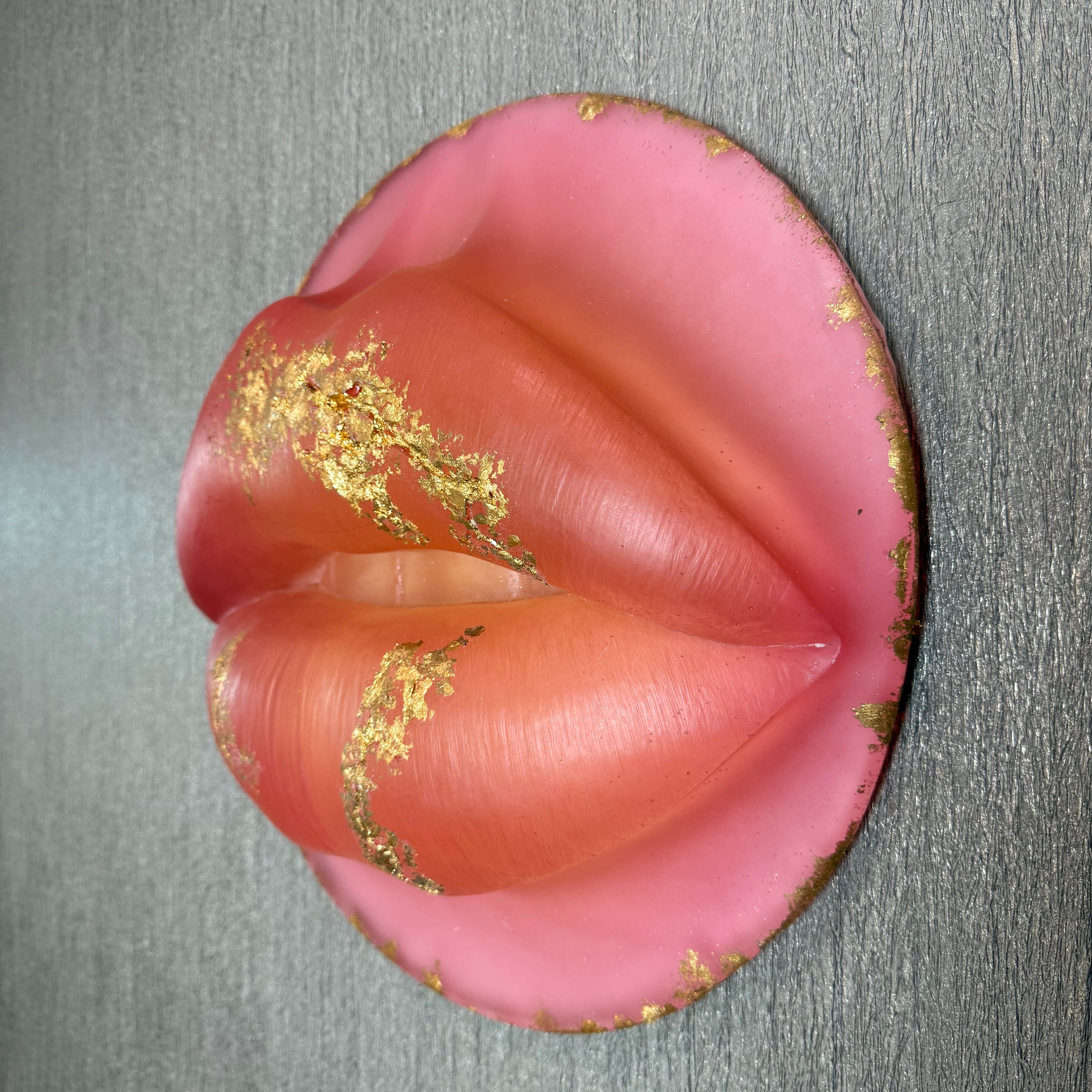 Pink Martini Parted Lips Sculpture