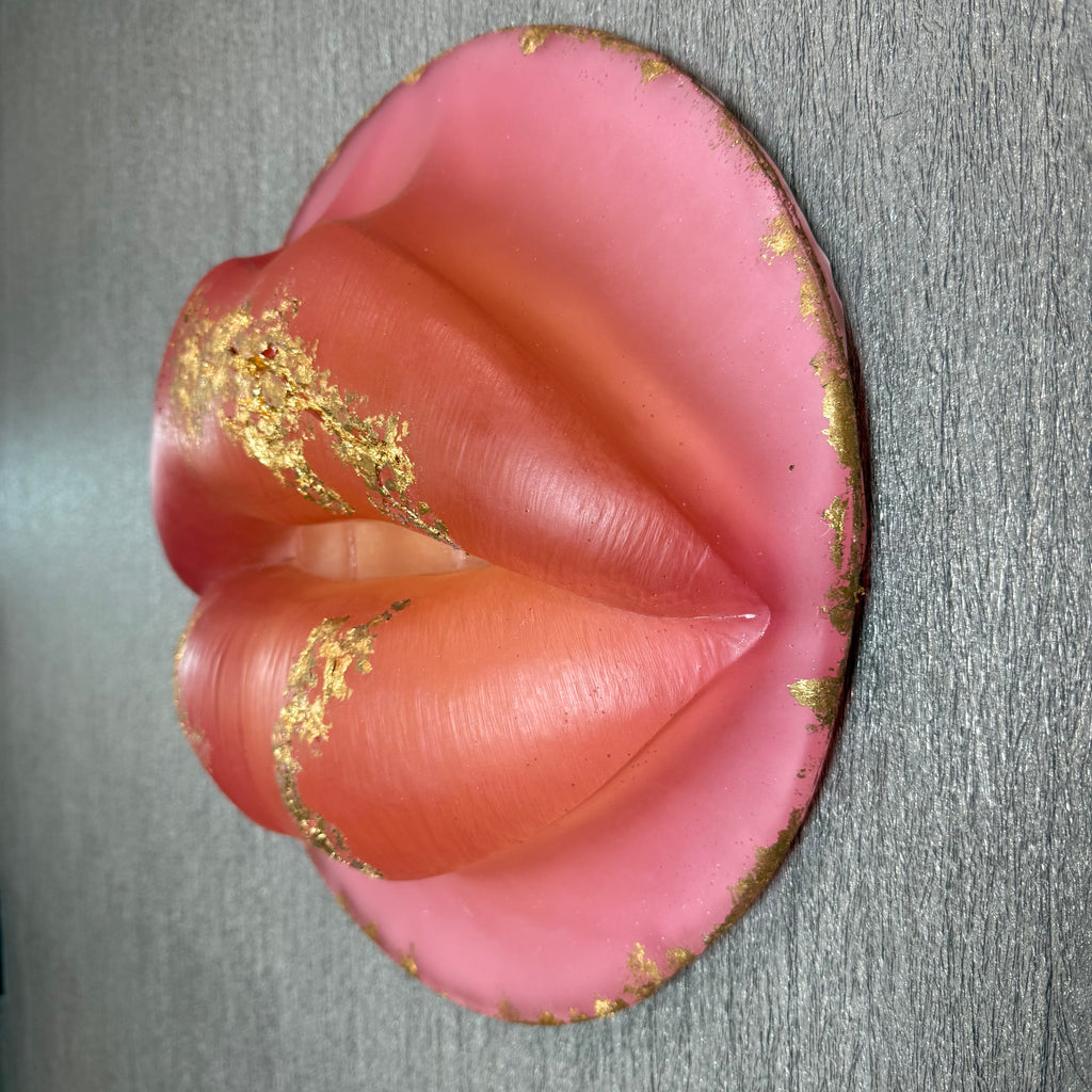 Pink Martini Parted Lips Sculpture