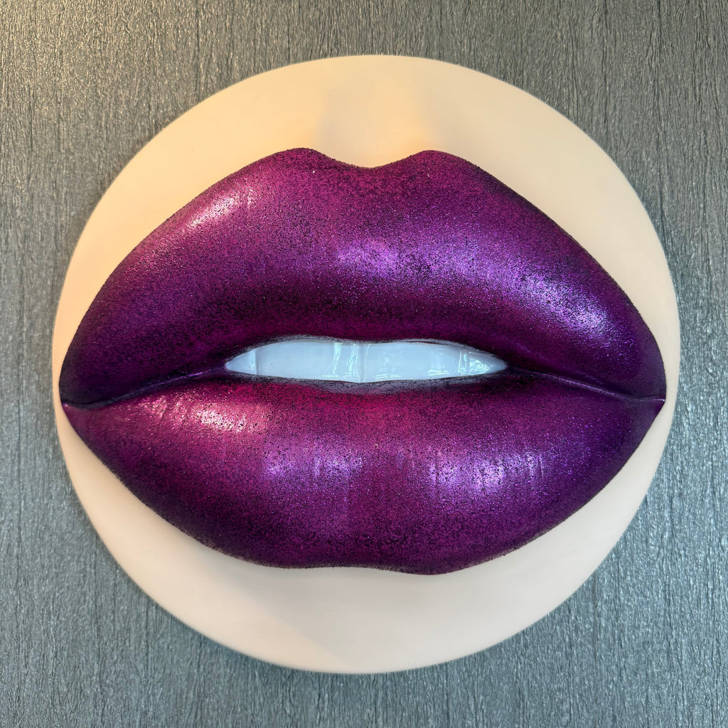 Purple Rain Parted Lips Sculpture