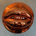 Rose Gold Chrome Parted Lips Sculpture