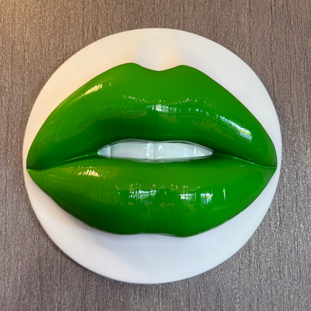 Spectrum Green Parted Lips Sculpture