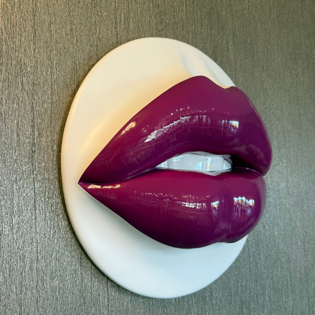 Spectrum Magenta Parted Lips Sculpture