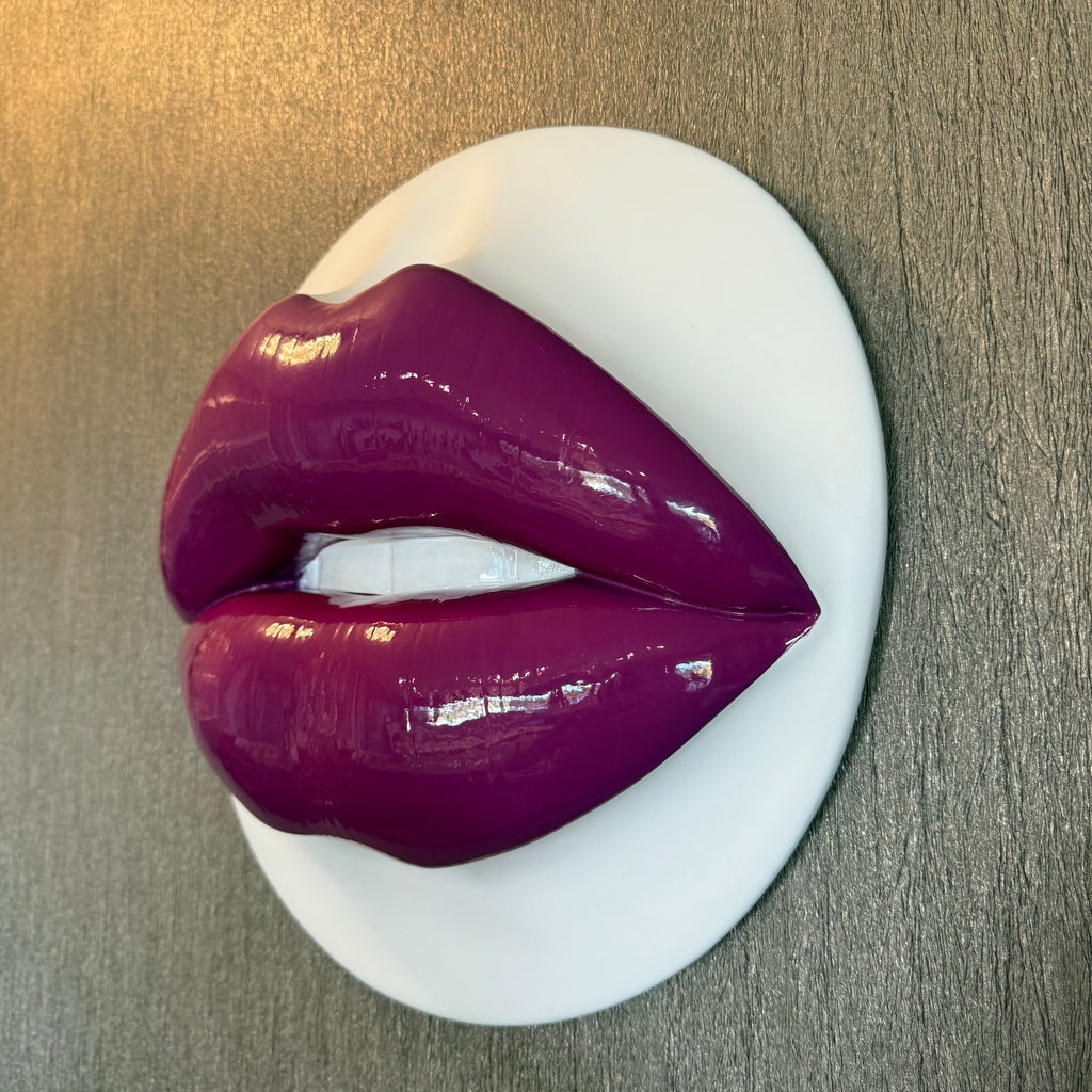 Spectrum Magenta Parted Lips Sculpture
