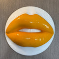 Spectrum Orange Parted Lips Sculpture