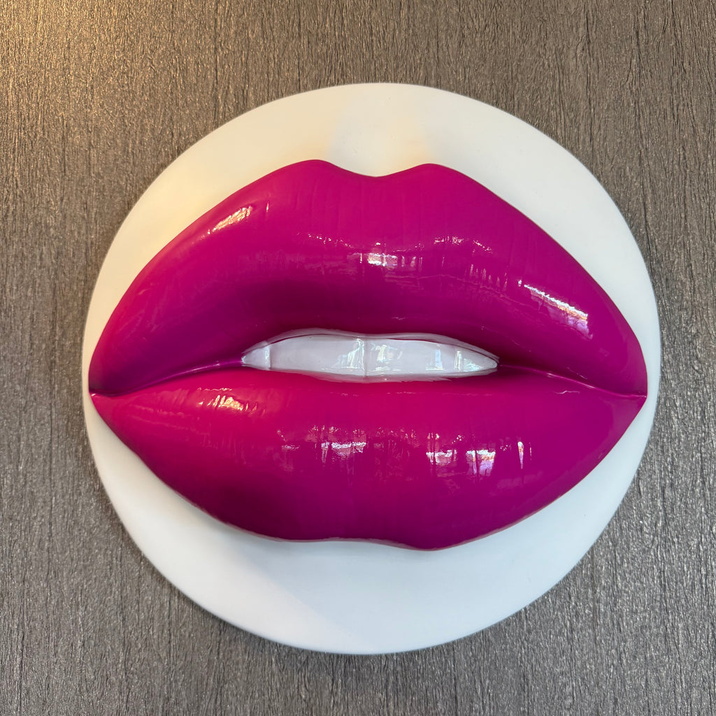 Spectrum Pink Parted Lips Sculpture