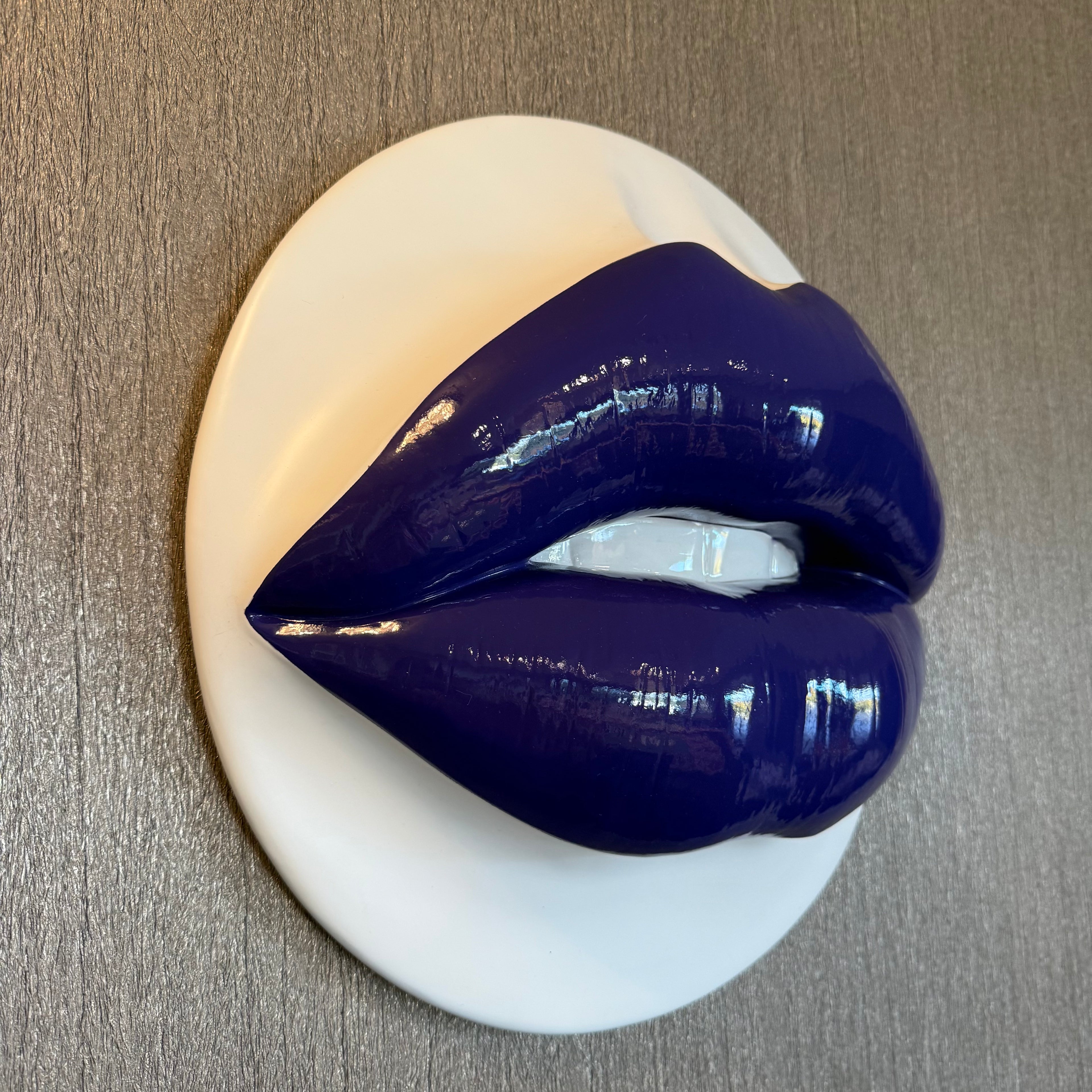 Spectrum Purple Parted Lips Sculpture