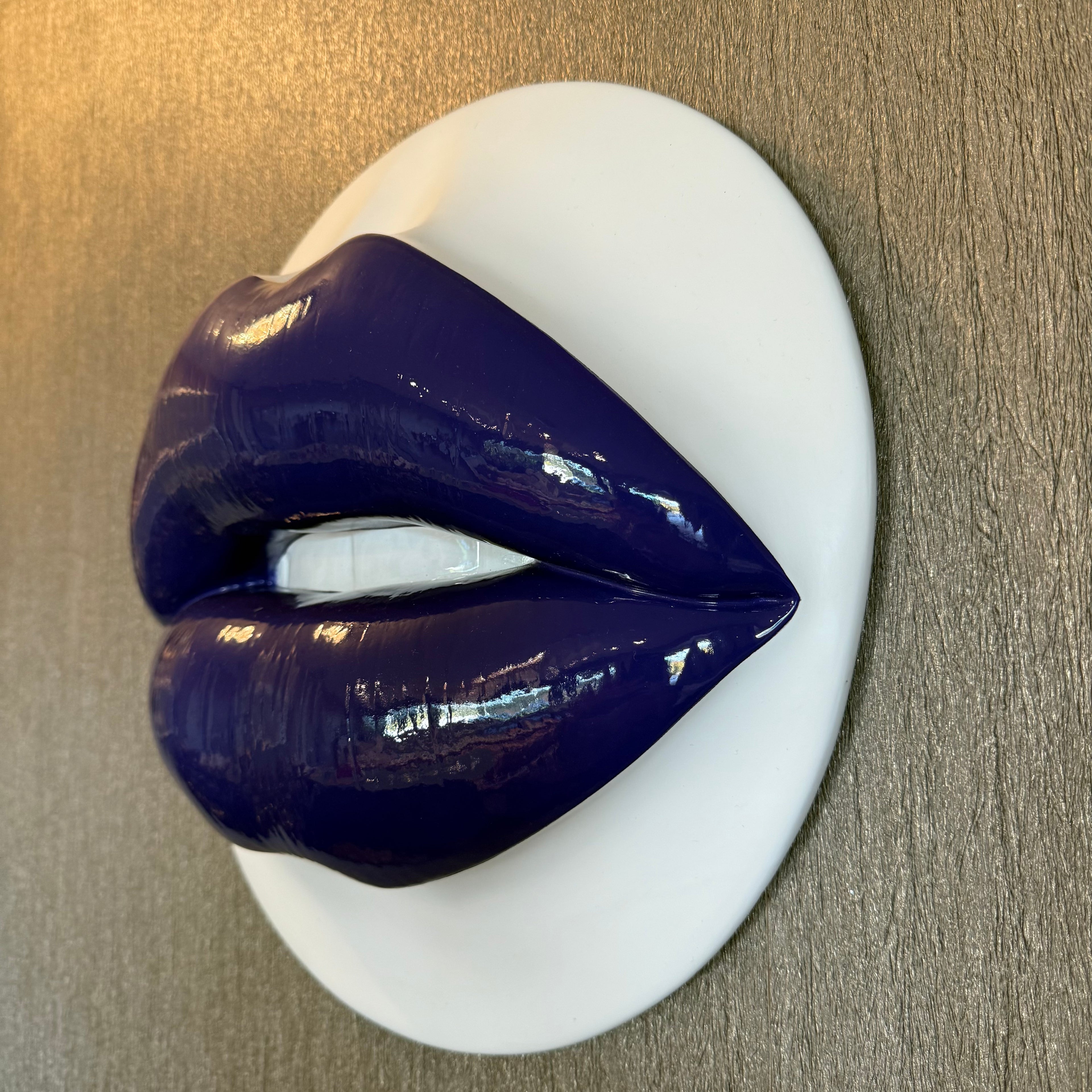 Spectrum Purple Parted Lips Sculpture