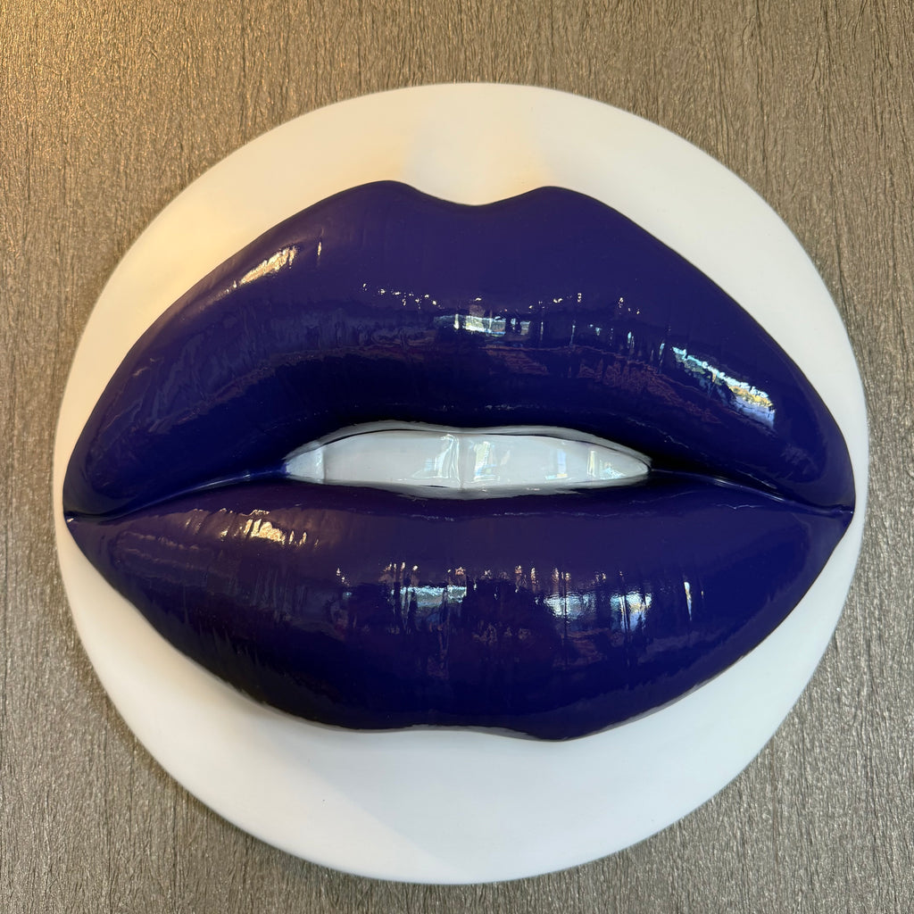 Spectrum Purple Parted Lips Sculpture