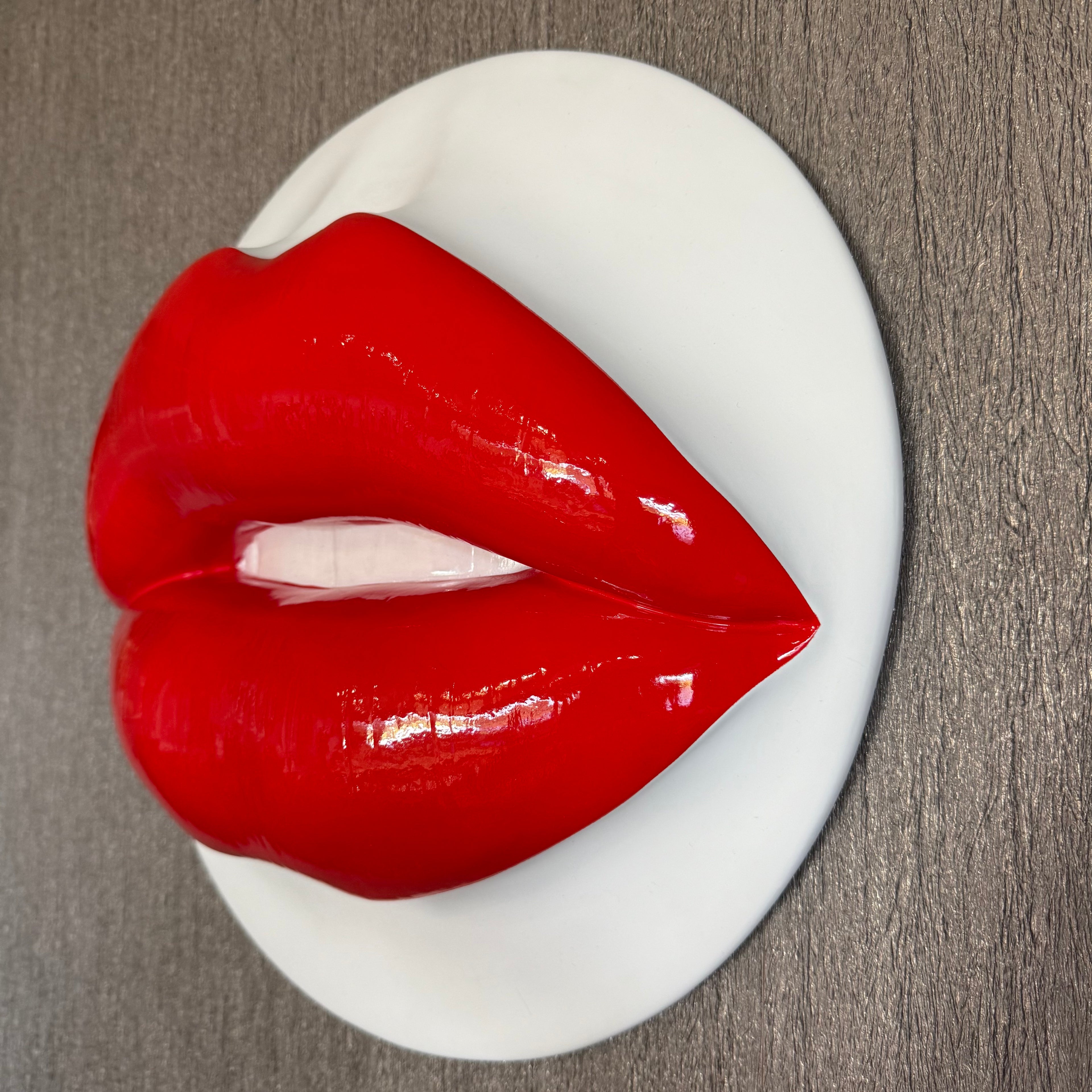 Spectrum Red Parted Lips Sculpture
