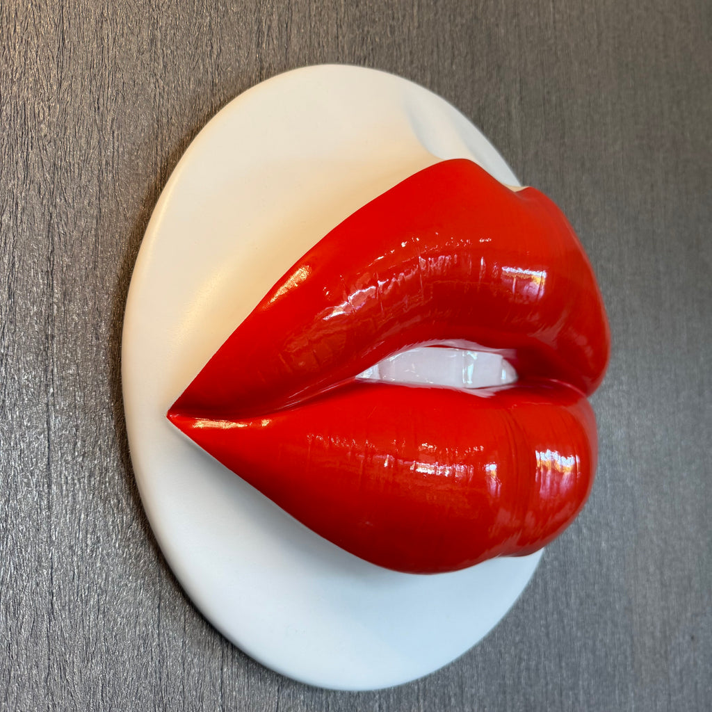 Spectrum Red Parted Lips Sculpture