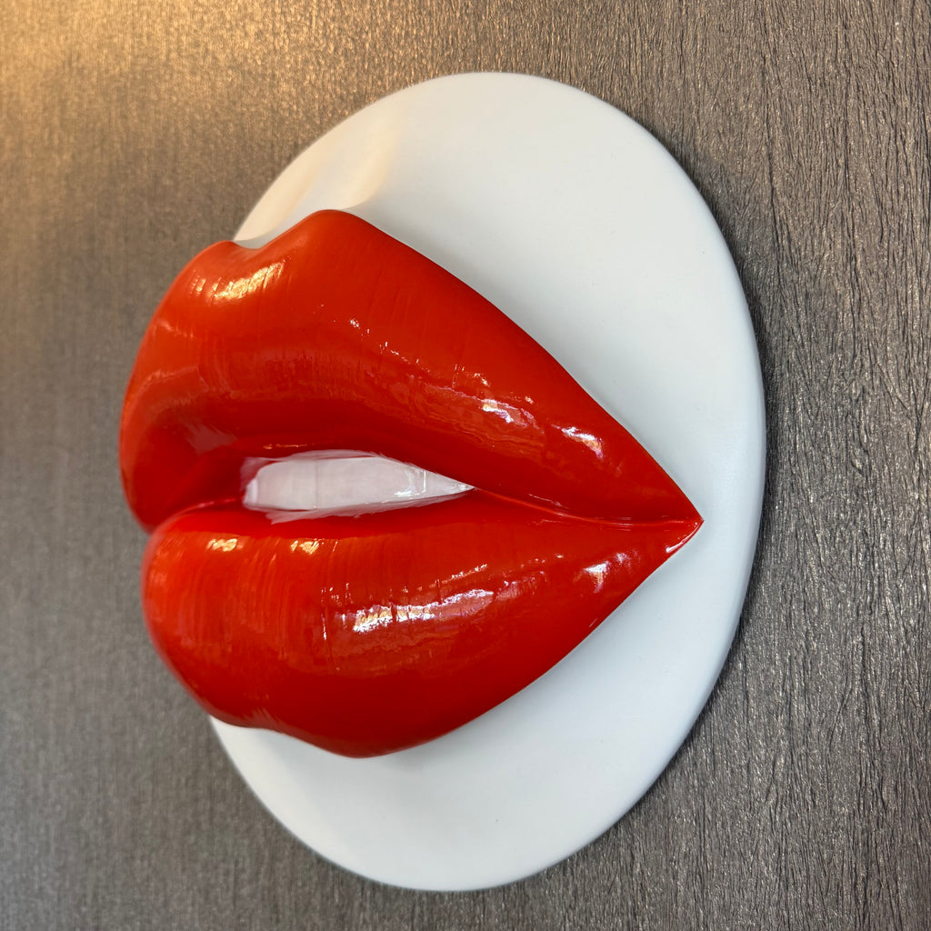 Spectrum Red Parted Lips Sculpture