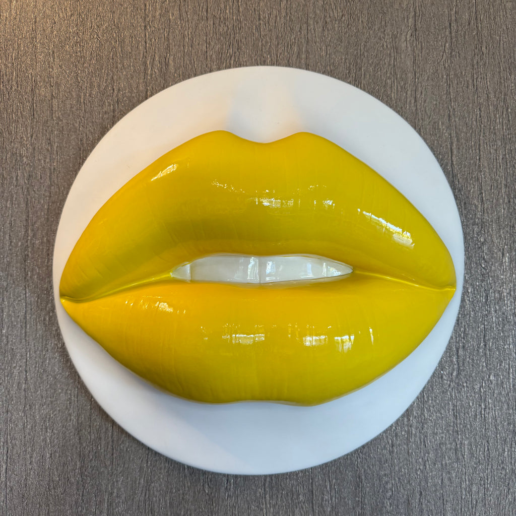 Spectrum Yellow Parted Lips Sculpture