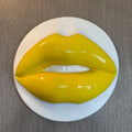 Spectrum Yellow Parted Lips Sculpture