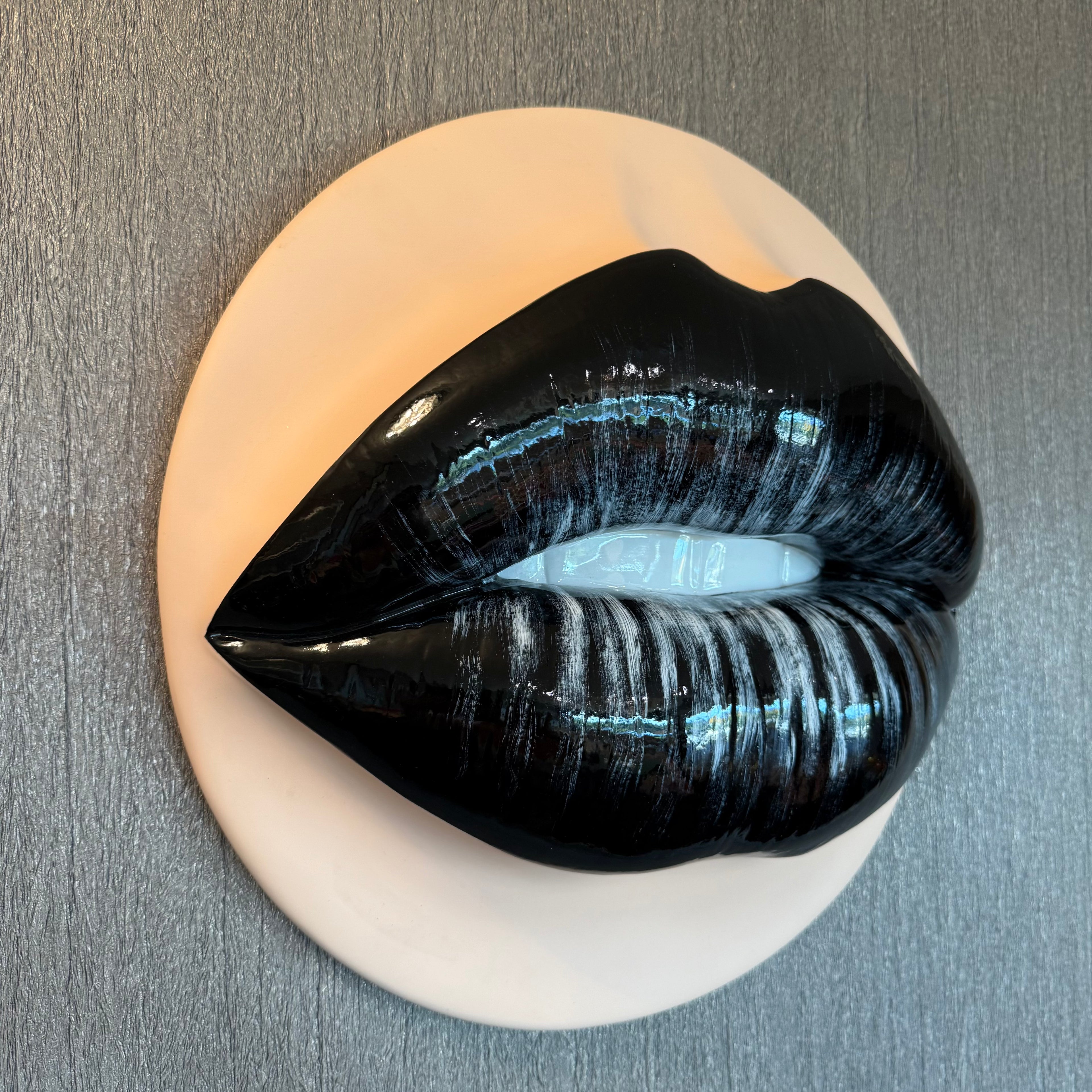 The Dark Side Parted Lips Sculpture