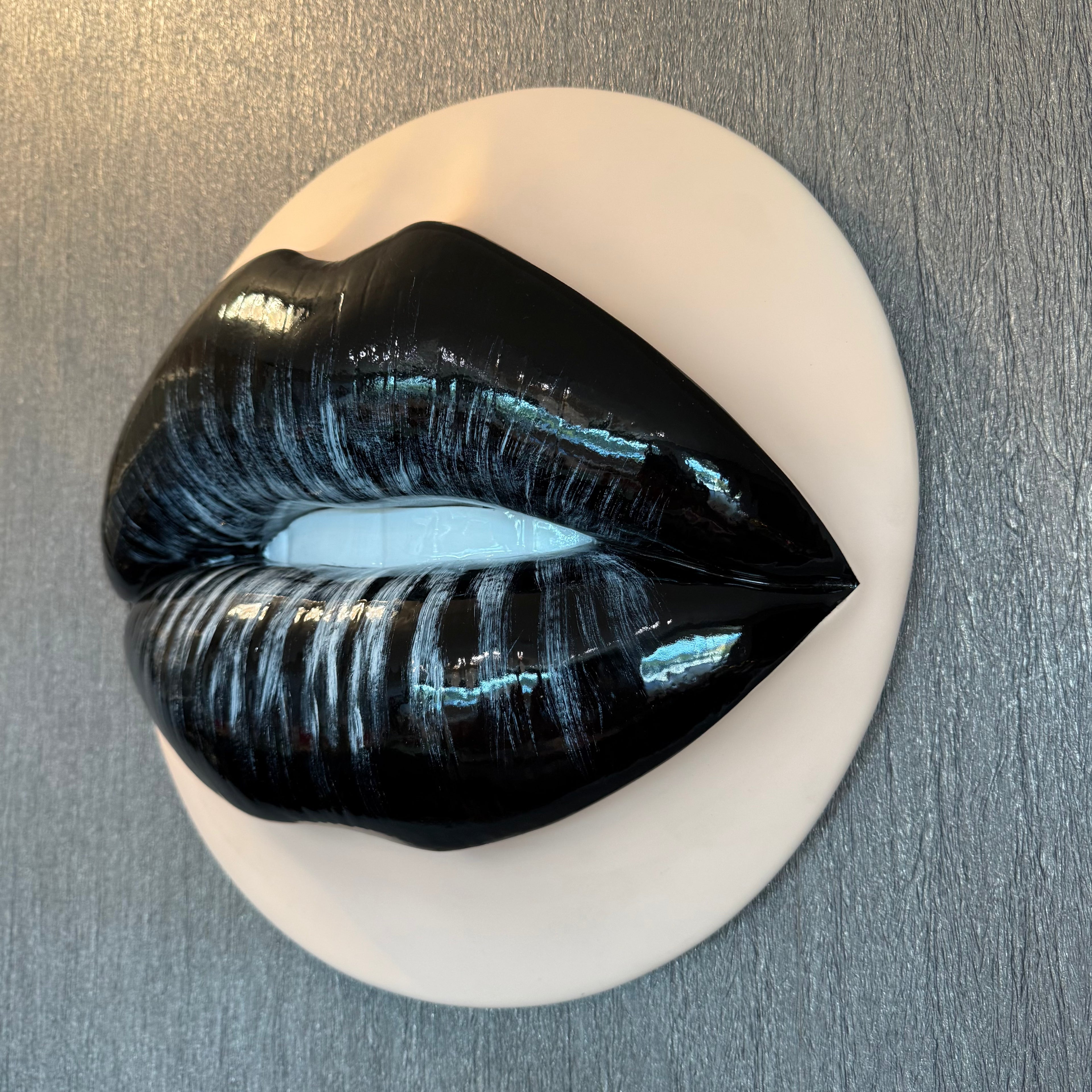 The Dark Side Parted Lips Sculpture