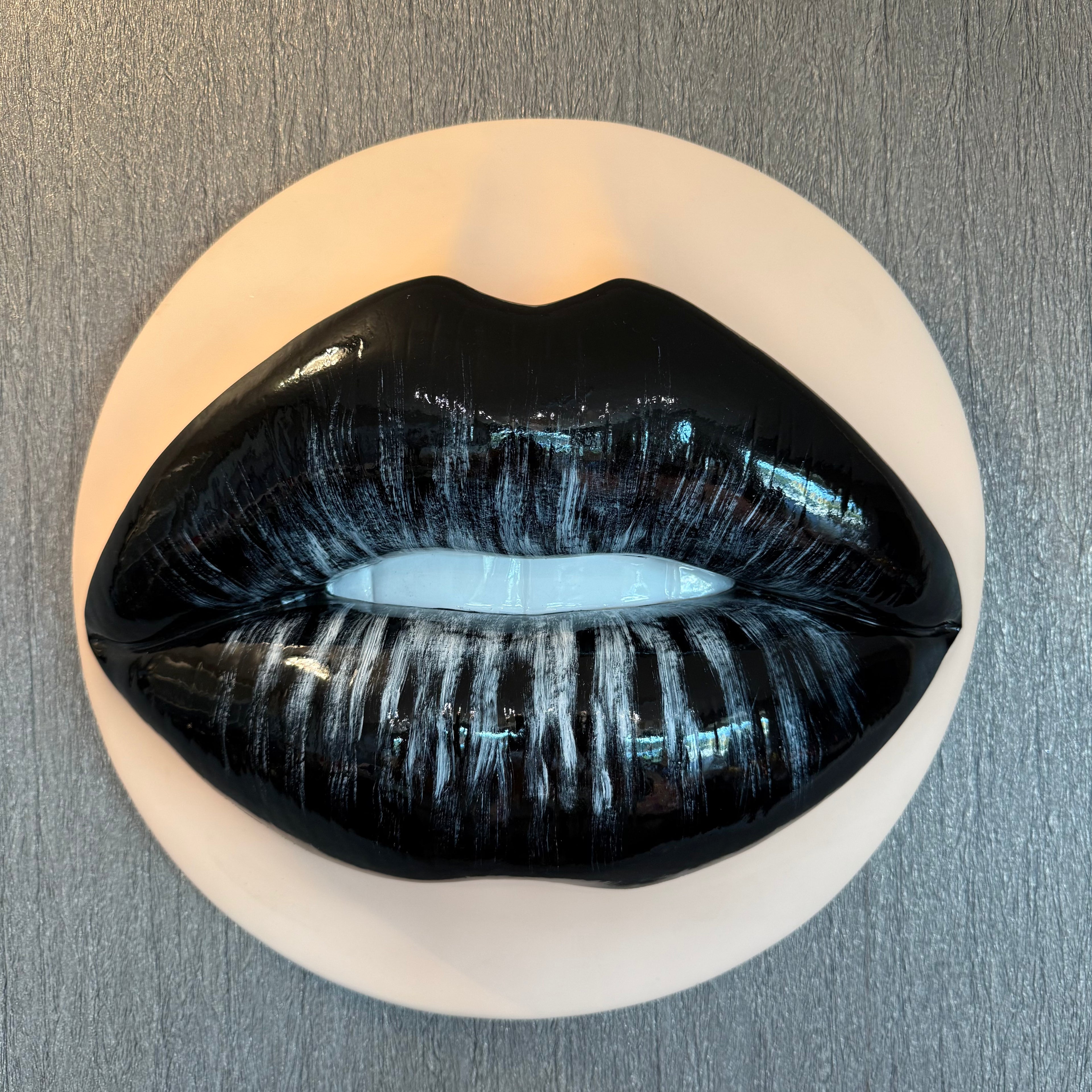 The Dark Side Parted Lips Sculpture